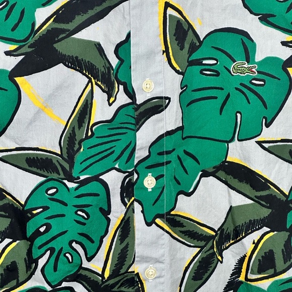 Lacoste Live Hawaiian Button Front Short Sleeve Shirt Size Small Resort wear‎ - Picture 3 of 5